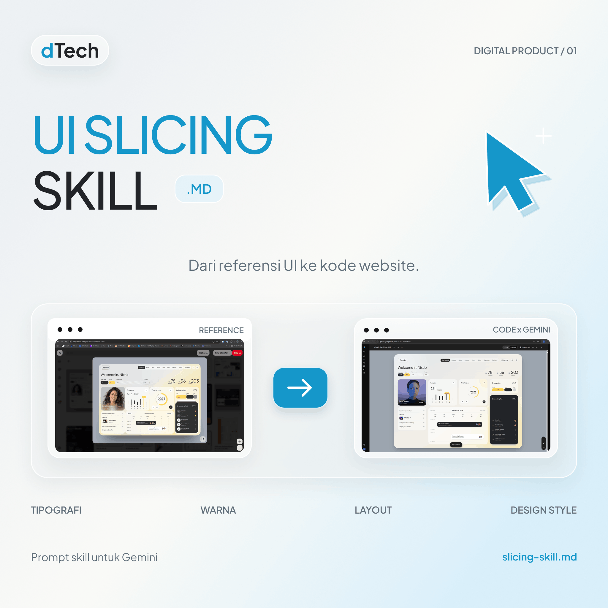 Preview UI Slicing Skill untuk Gemini