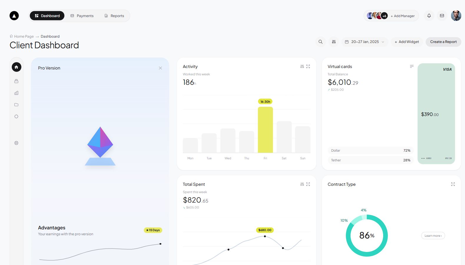Preview Client Dashboard