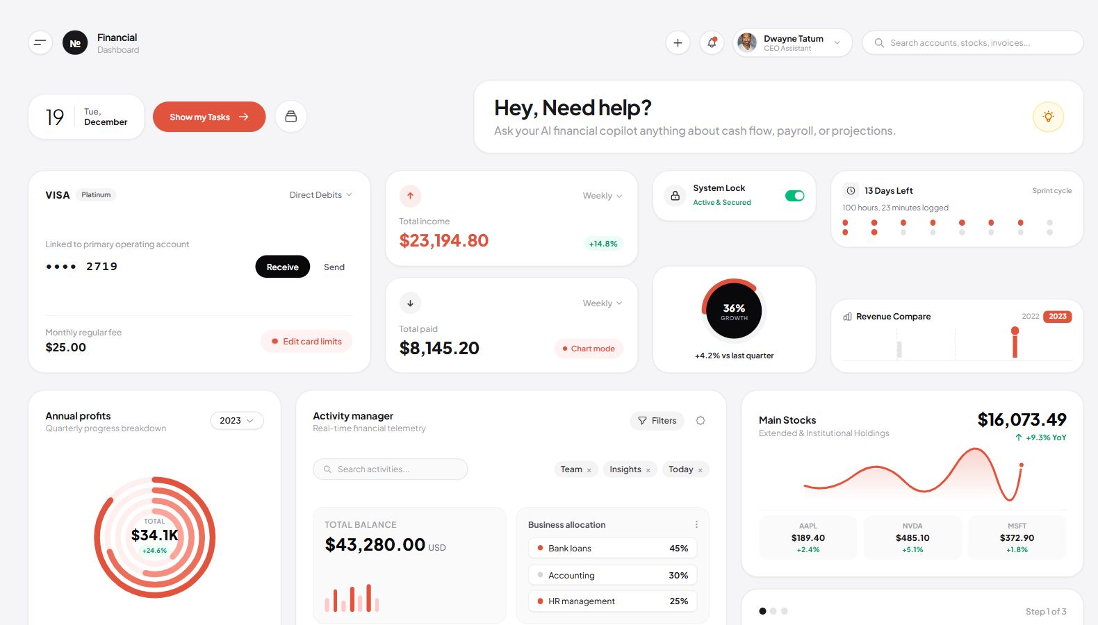 Preview Financial Dashboard